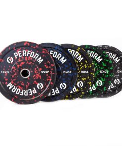 PERFORM FLECK BUMPER PLATES - FULL SET pairs of 5kg-10kg-15kg-20kg-25kg.